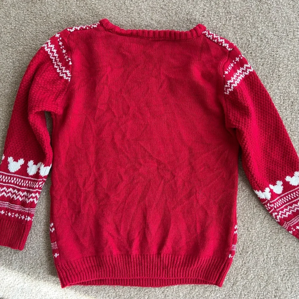 Disney by Next Vibrant Red Knit Mickey Mouse Kid's Sweater Size 6-7 - Picture 6 of 12